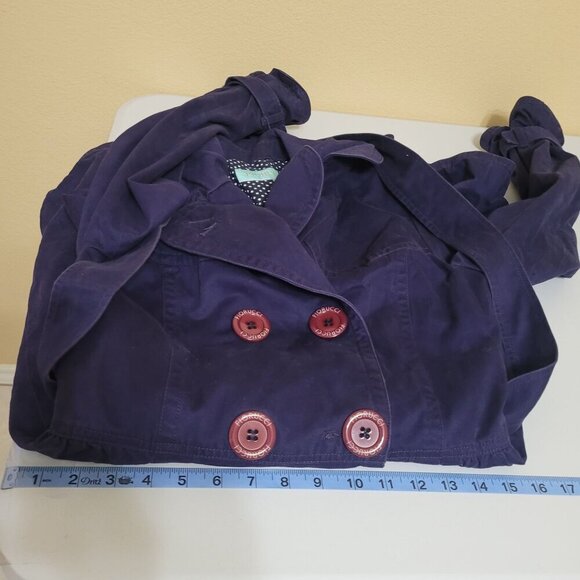 Fiorucci Womens Purple Trench Coat With Belt‎ Y2K Causal Career - Picture 10 of 11